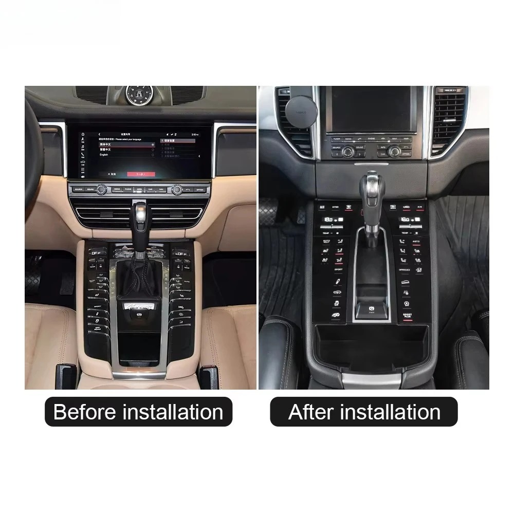 Krando Car Saddle Tunnel Control Panel Digital Dash for  Macan 2010 + Car Interior Center Console Handrail Petrol